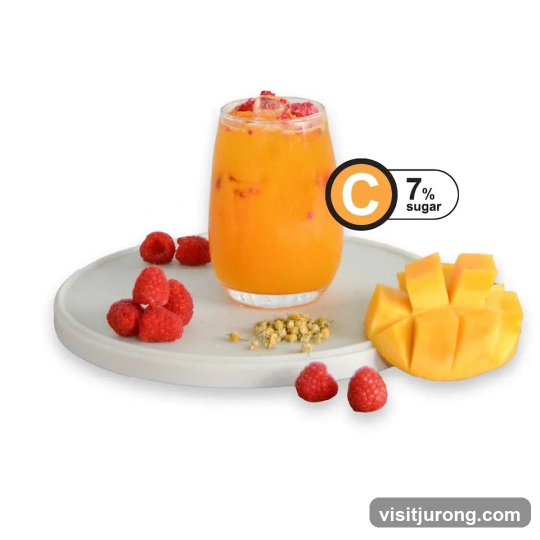 Orange Drink with Mango and Raspberries
