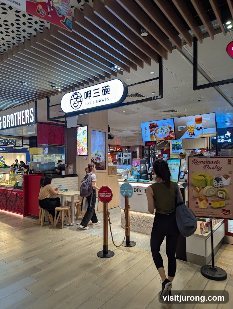 Food court with various eateries