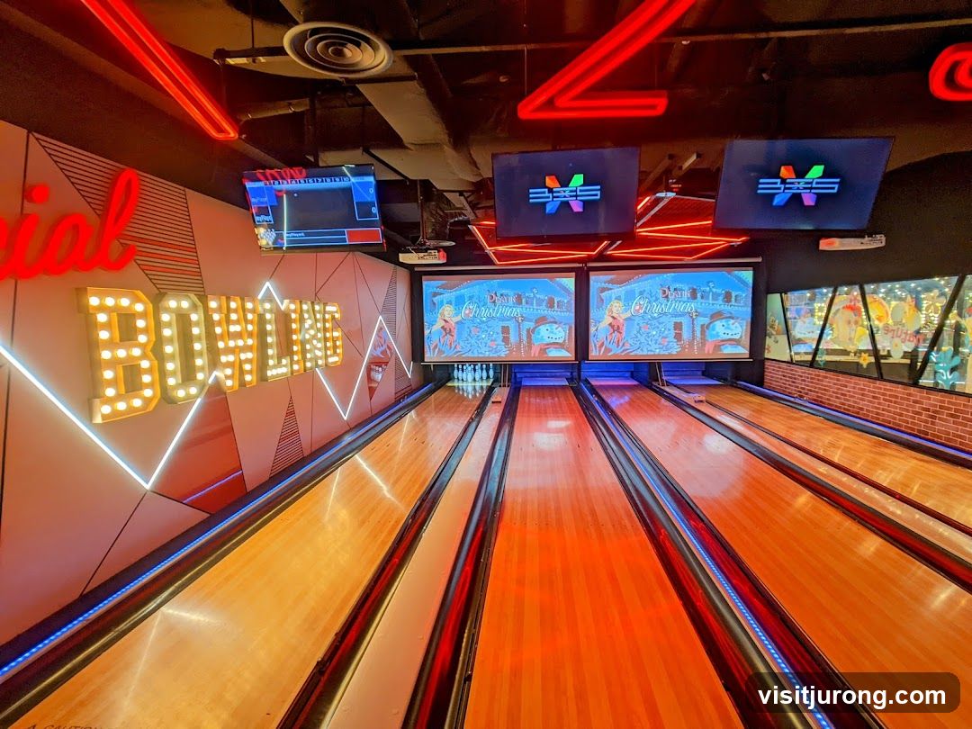 Bowling Alley with Festive Screens