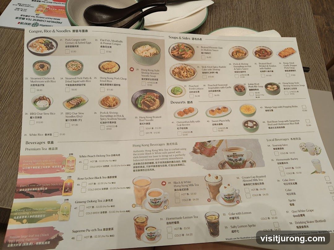 Congee, Rice & Noodles, Soups & Sides, Desserts, Beverages