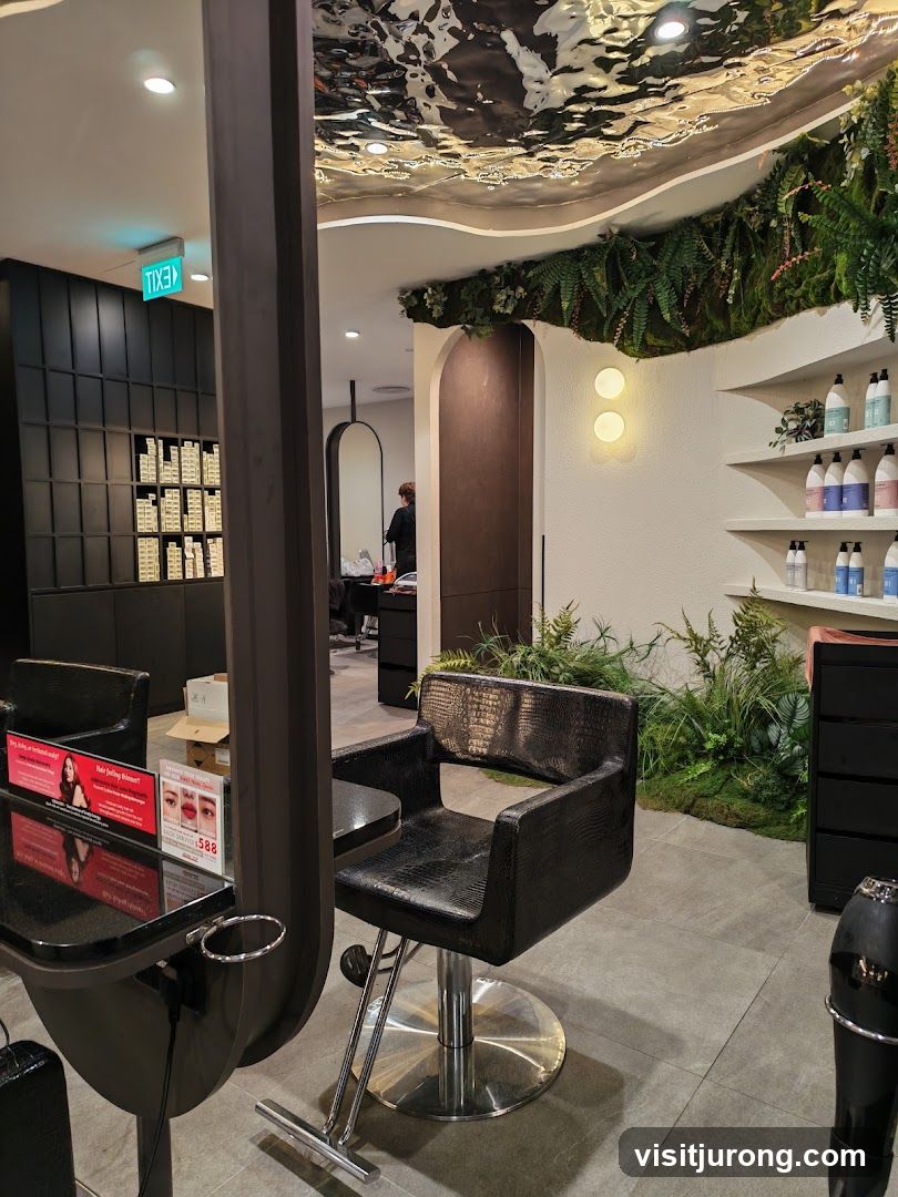 Salon Interior with Styling Chairs and Products