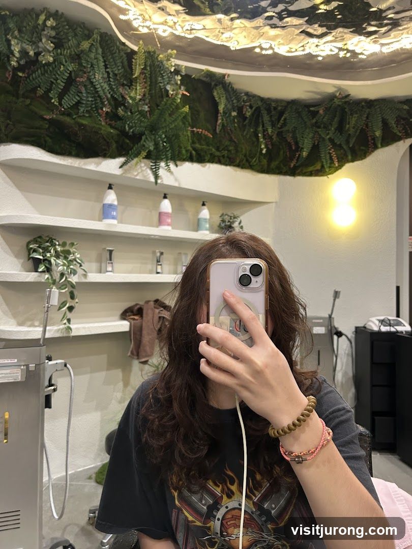 Salon Interior with Greenery and Products