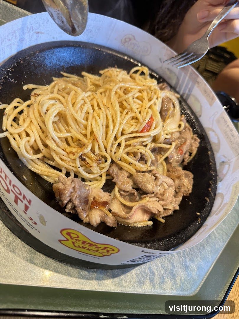 Sizzling Spaghetti with Meat