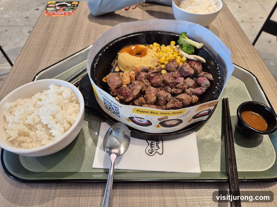 Sizzling Steak with Rice