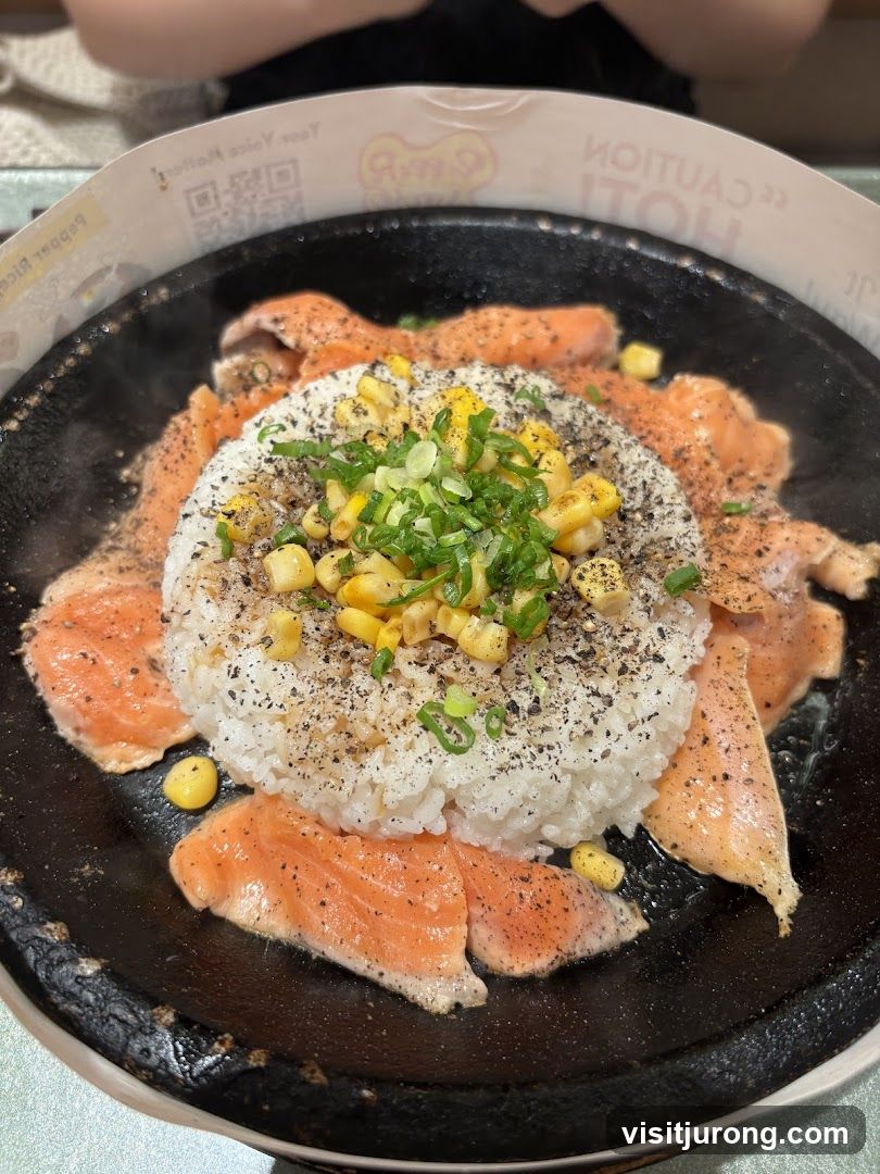 Salmon and Rice Sizzling Plate