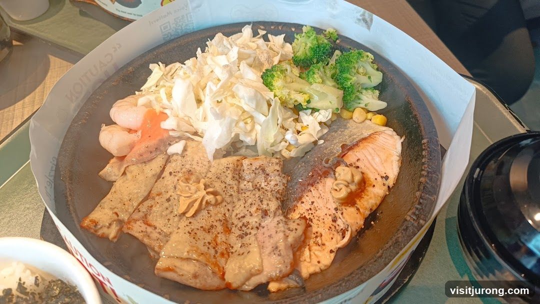 Sizzling Steak and Salmon Platter