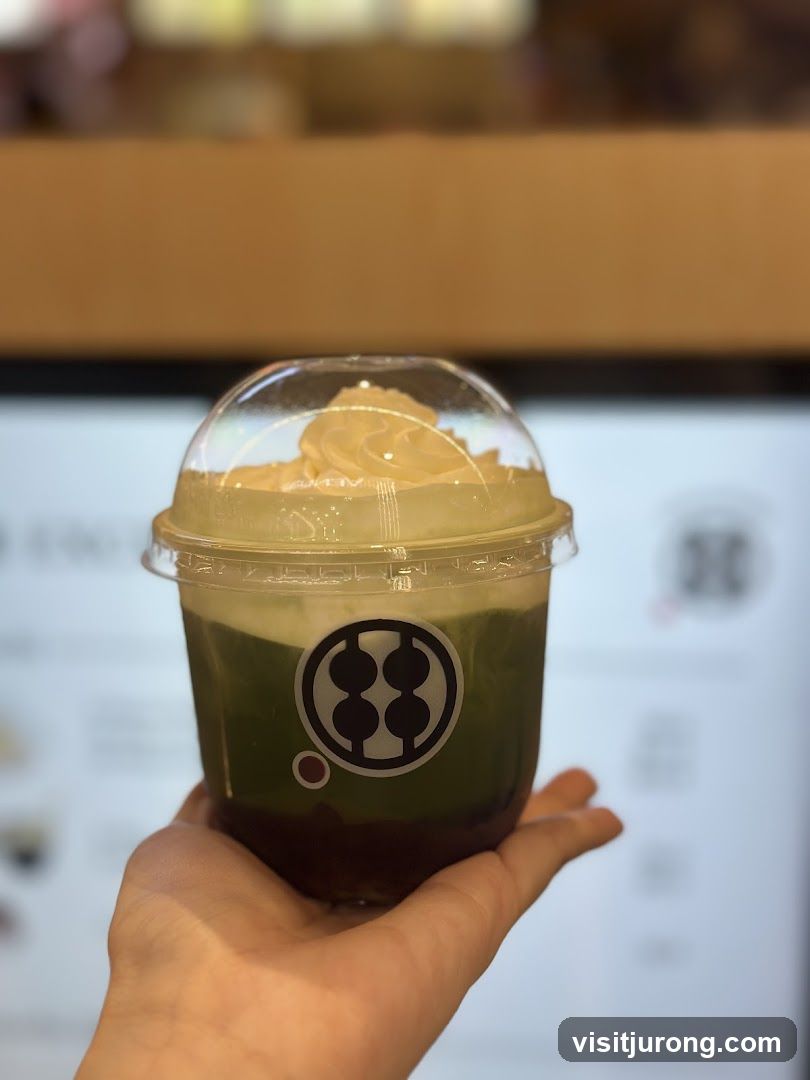 Matcha Drink with Whipped Cream