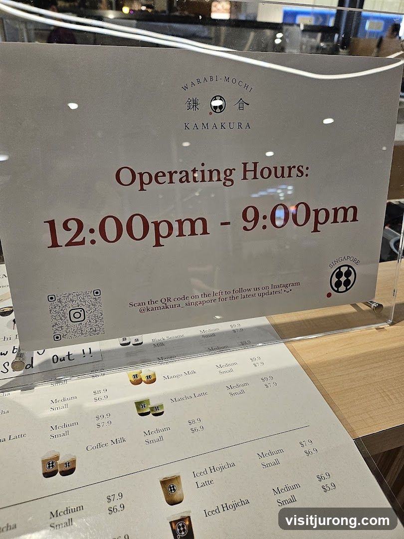 Kamakura Warabi-Mochi Menu