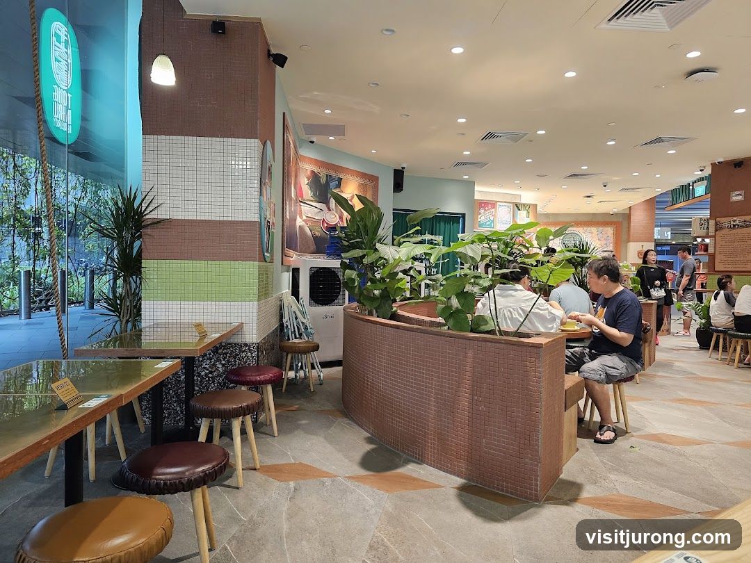 Interior of a restaurant with patrons