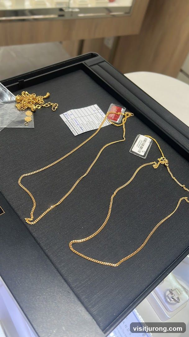 Gold Necklaces on Display