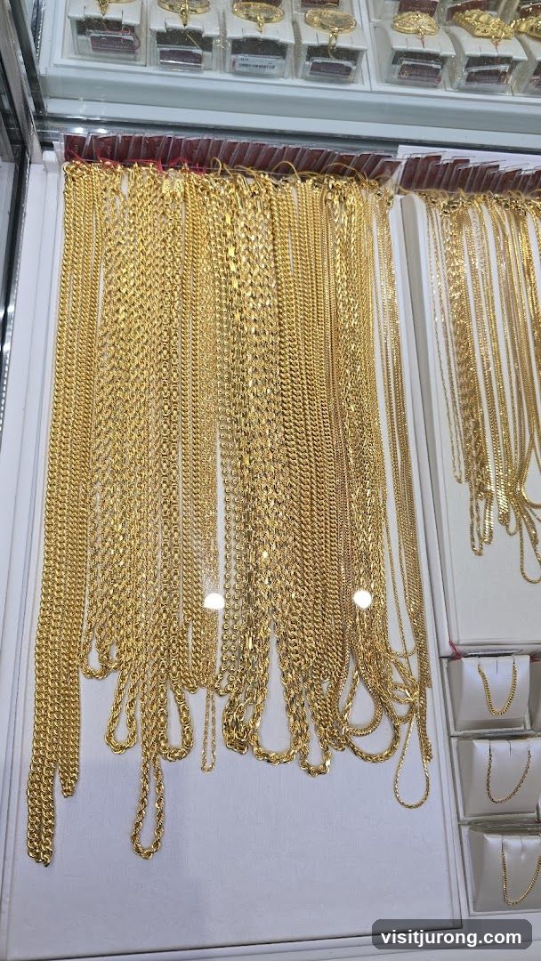 Gold Necklaces Display
