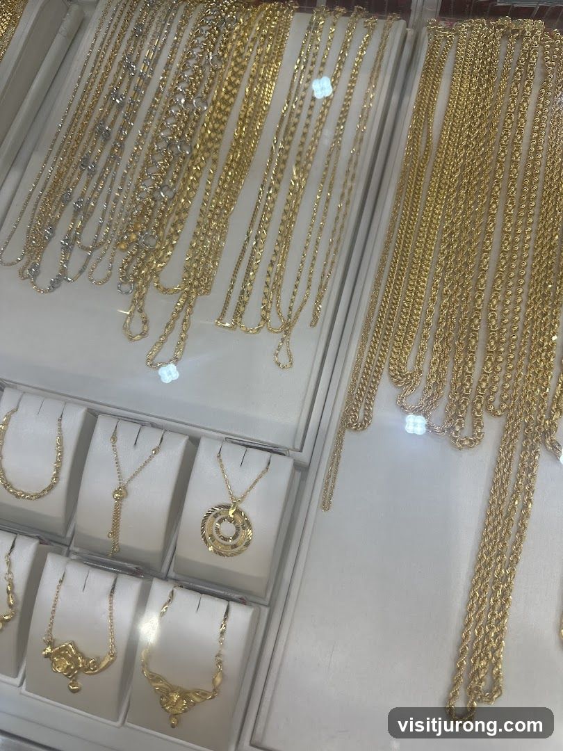 Gold Necklaces Display
