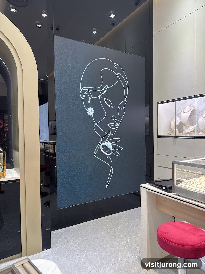 Jewelry store interior with artistic display