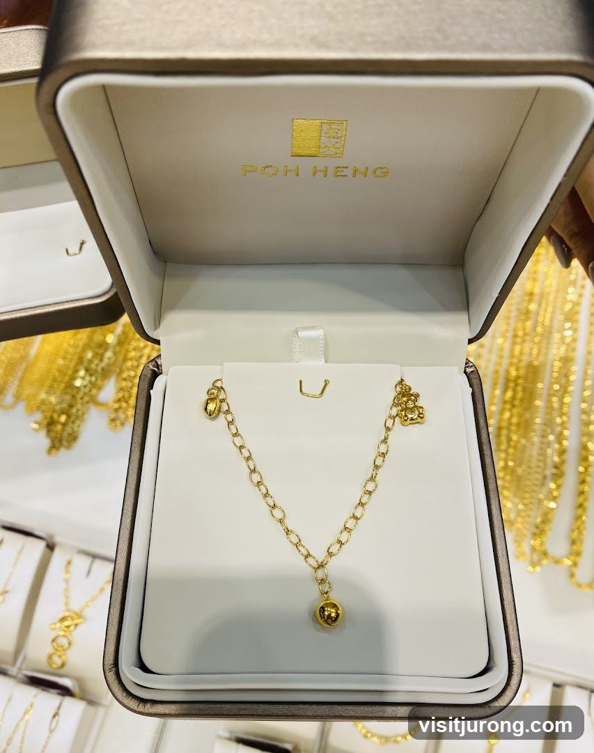 Gold Necklace in a Jewelry Box