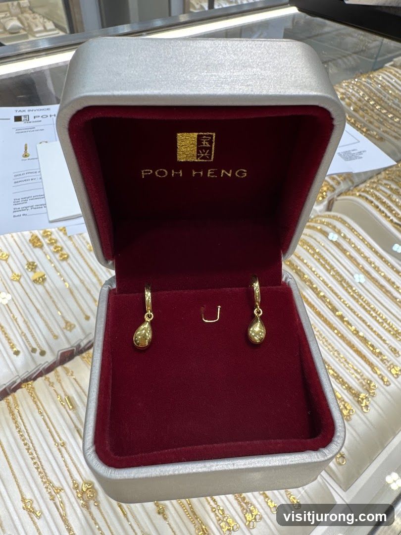 Gold Earrings in a Presentation Box