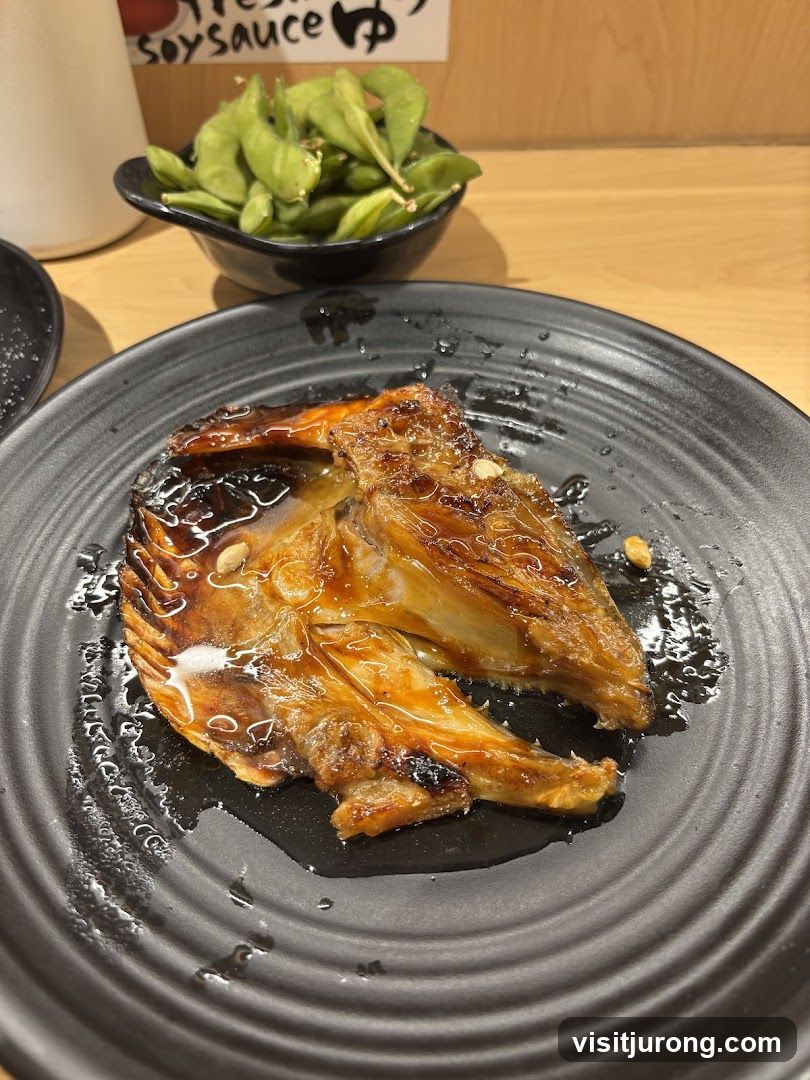 Grilled Fish Head with Edamame