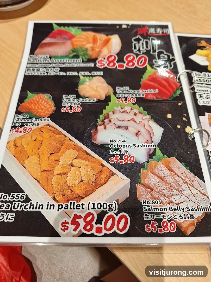 Sashimi Menu