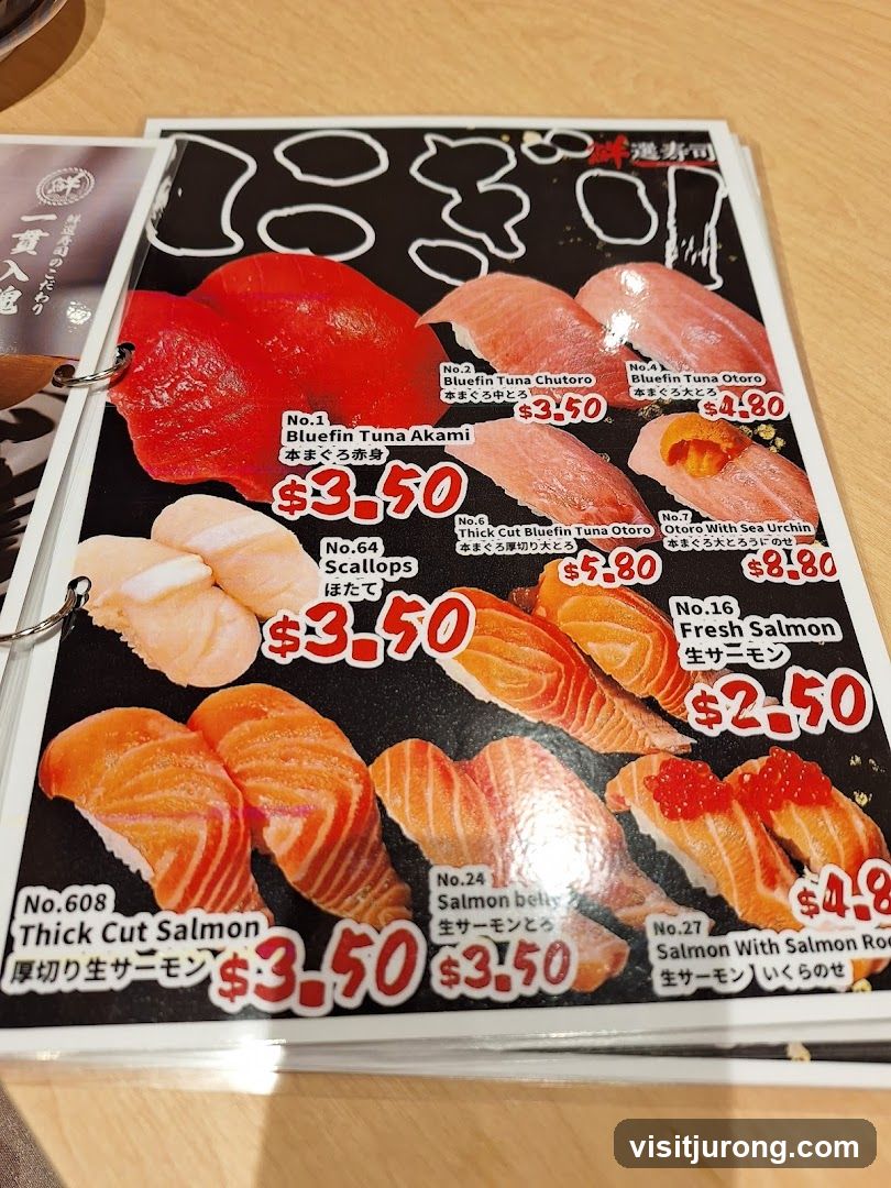 Sushi Menu