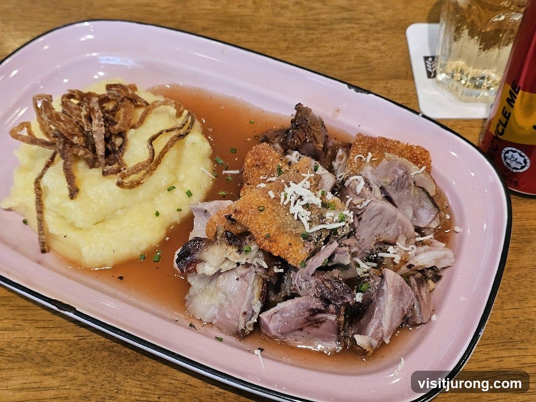 Pork dish with mashed potatoes
