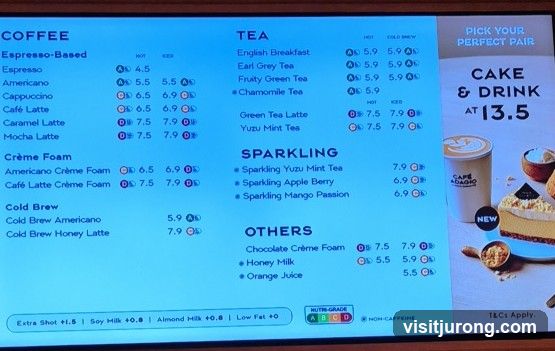 Coffee and Tea Menu