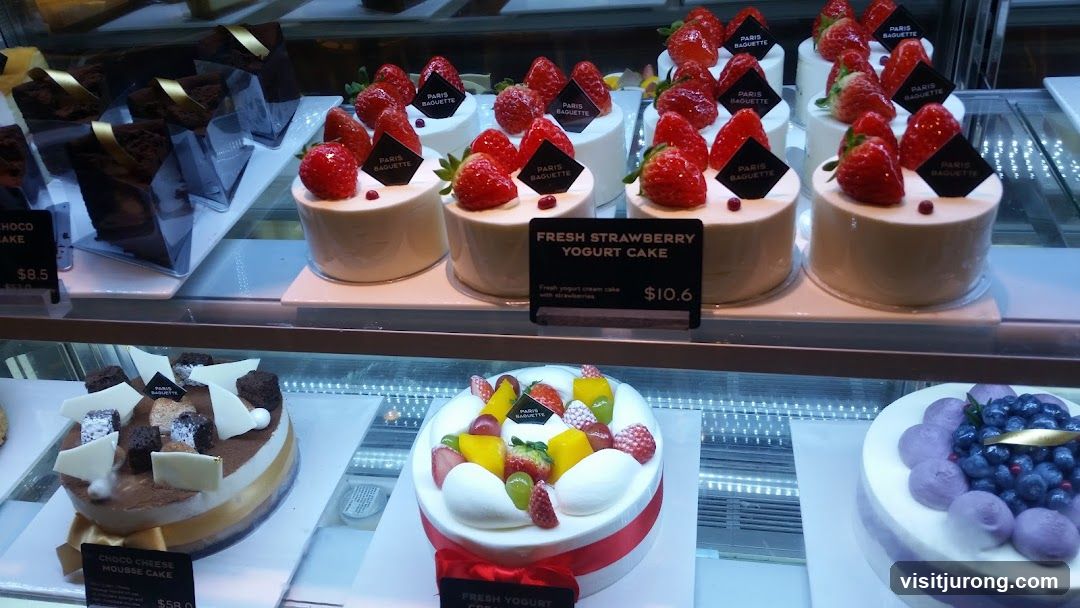 Cakes in a Display Case