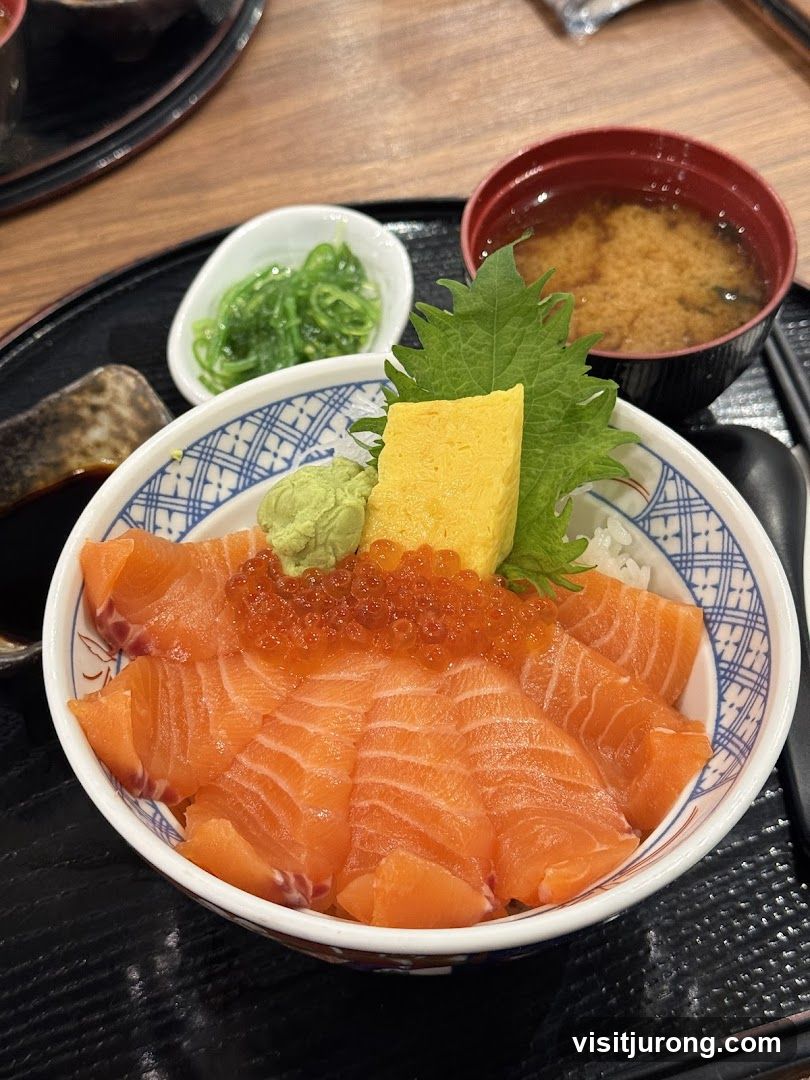 Salmon Donburi with Miso Soup