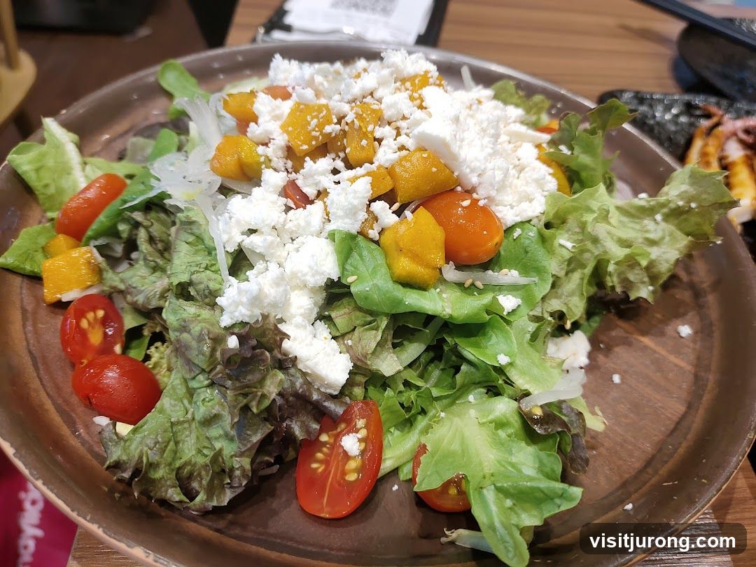 Salad with Feta Cheese and Roasted Vegetables