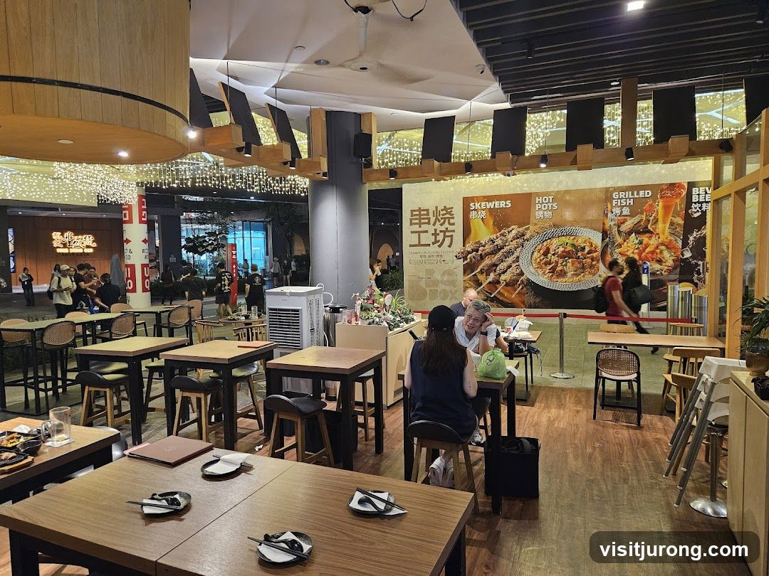 Restaurant Interior with Food Advertisements