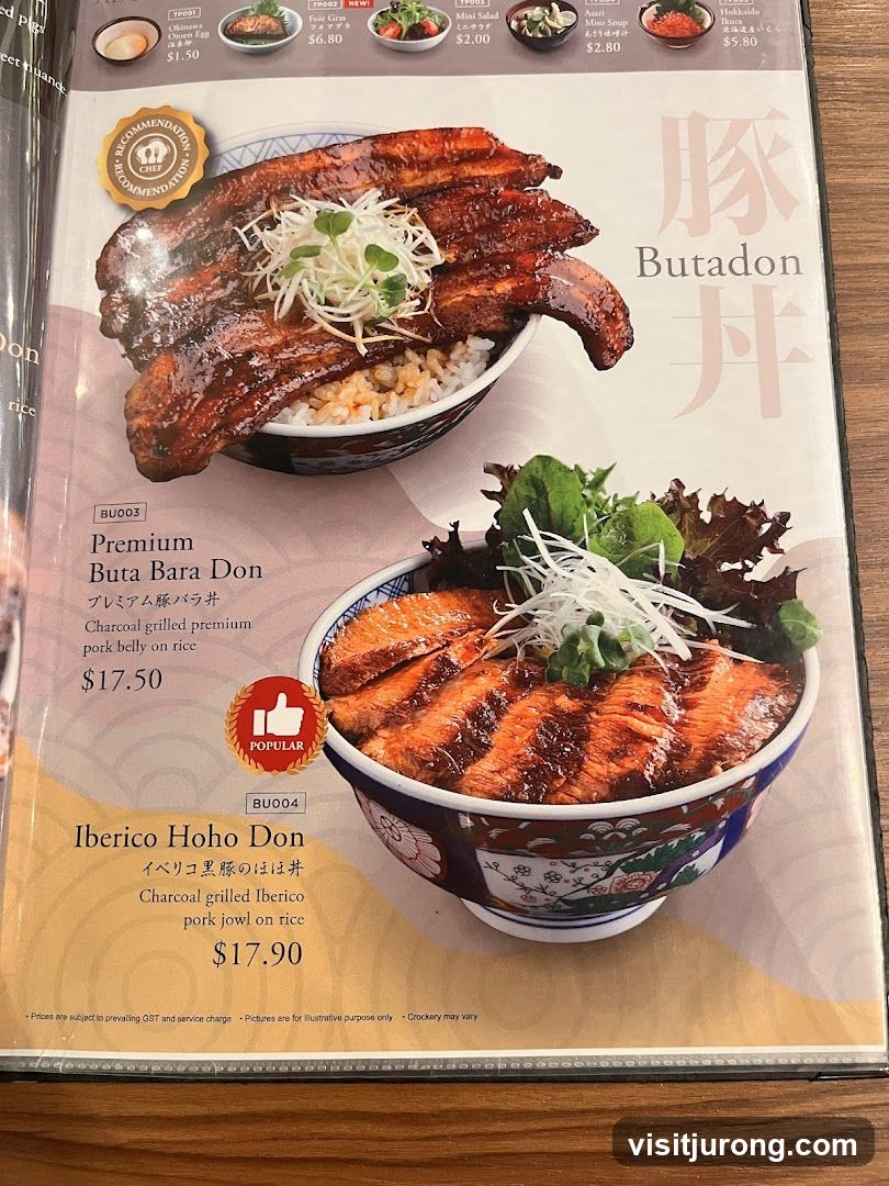 Butadon Menu