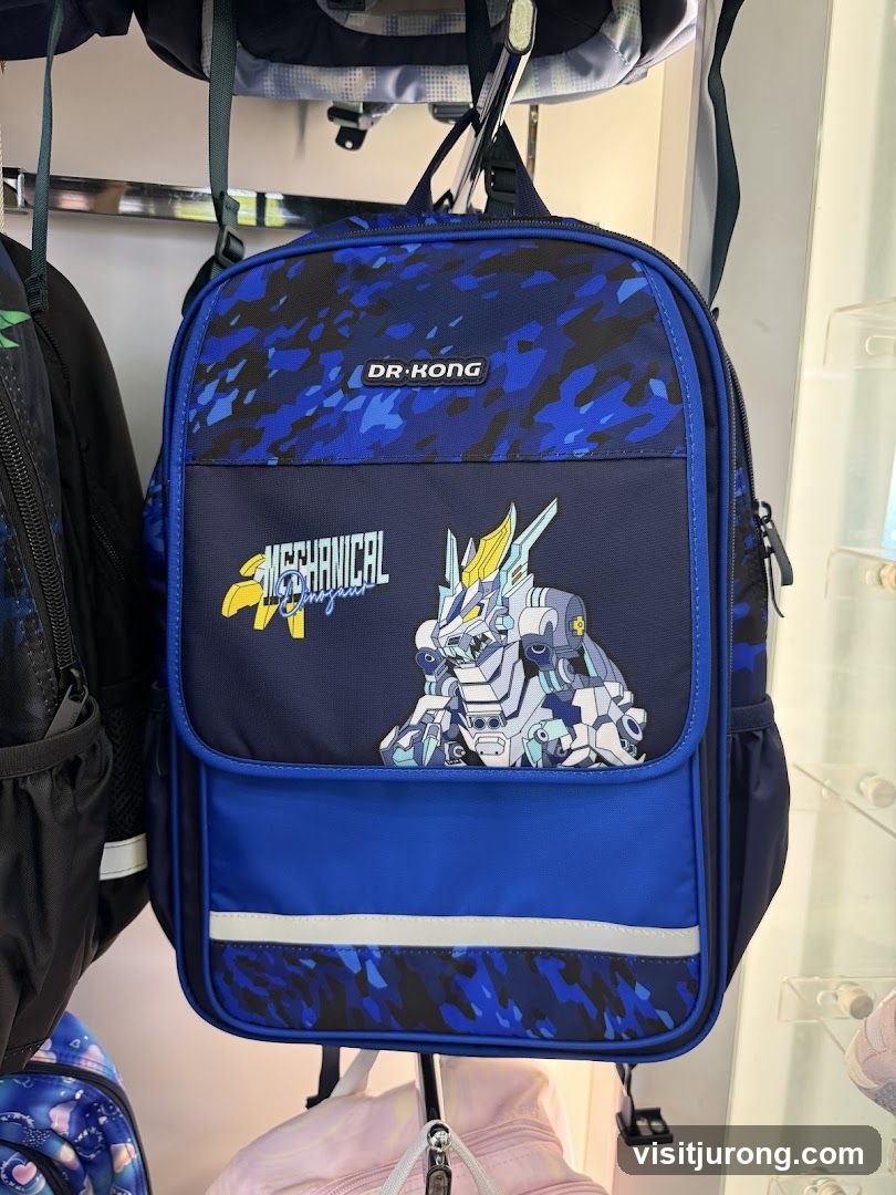 Blue Backpack with Robot Design