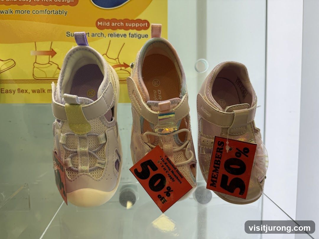 Children's Sandals on Display