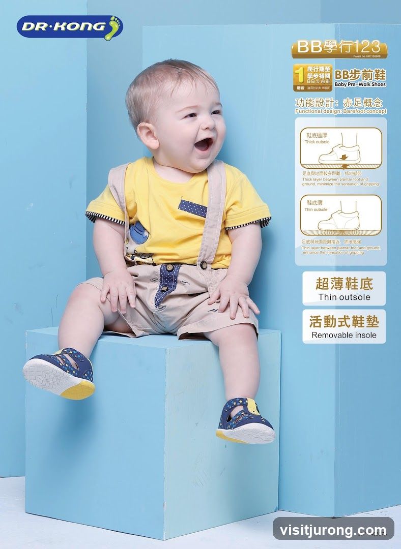 Baby wearing Dr. Kong shoes