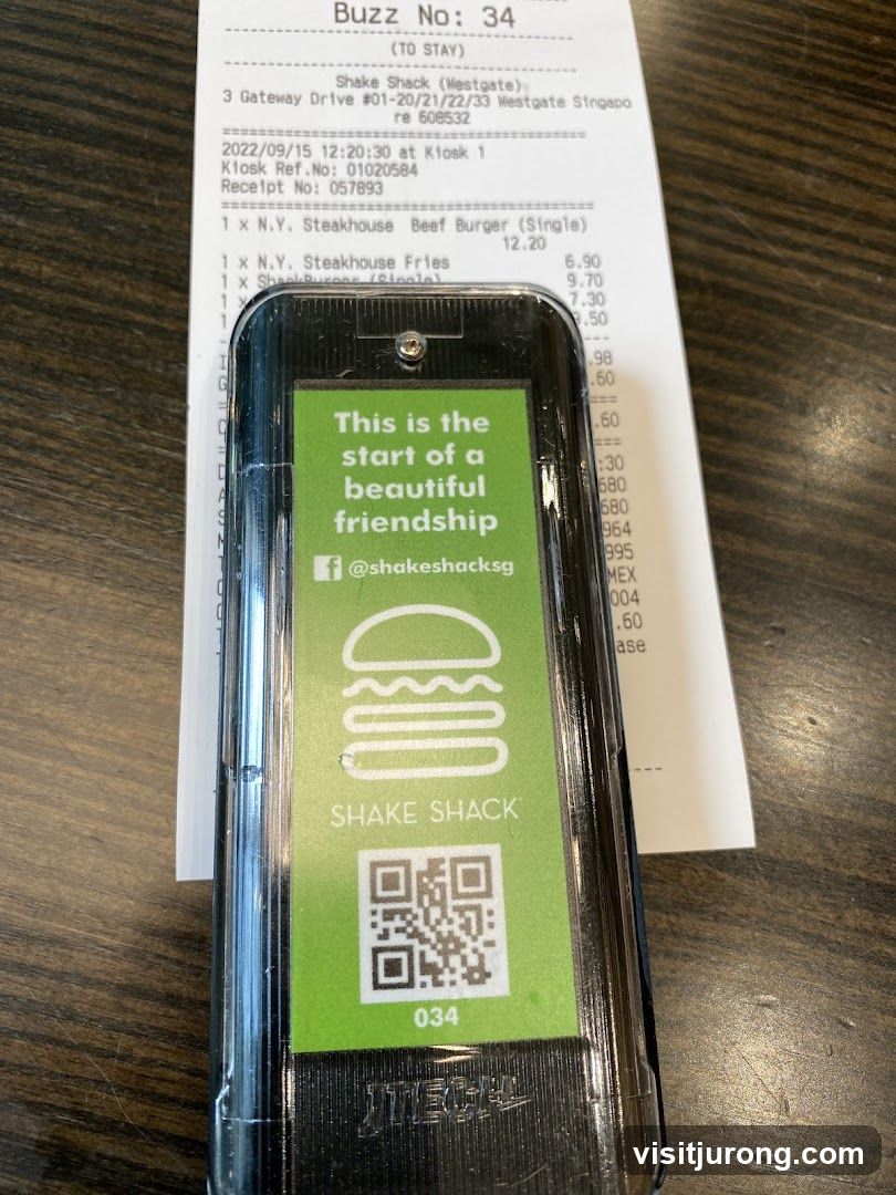 Shake Shack Receipt and Buzzer