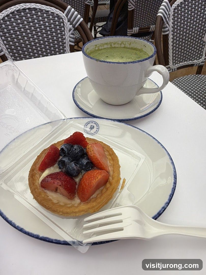 Fruit Tart and Matcha Latte