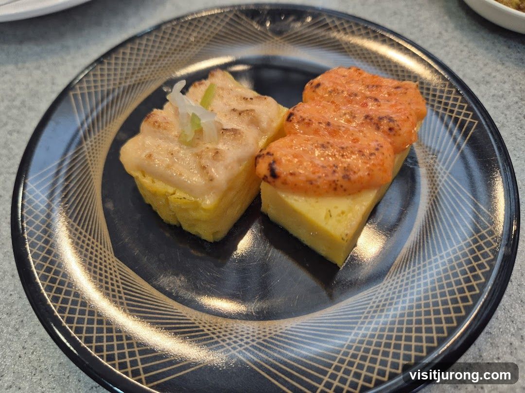Two pieces of sushi on a plate