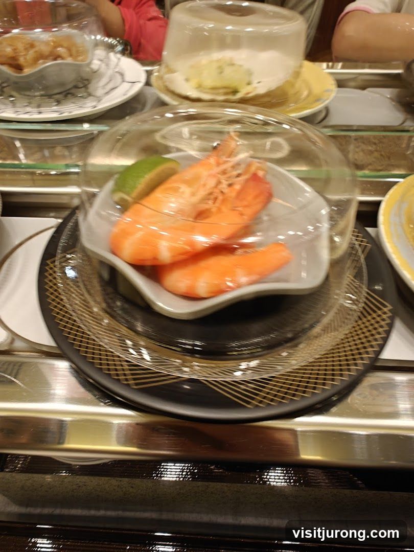 Shrimp and Lime on Conveyor Belt