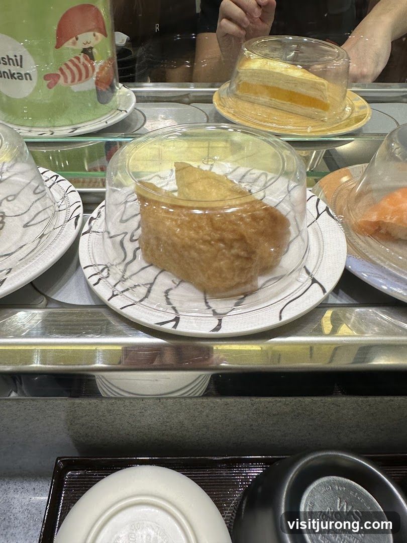 Conveyor belt sushi with various dishes