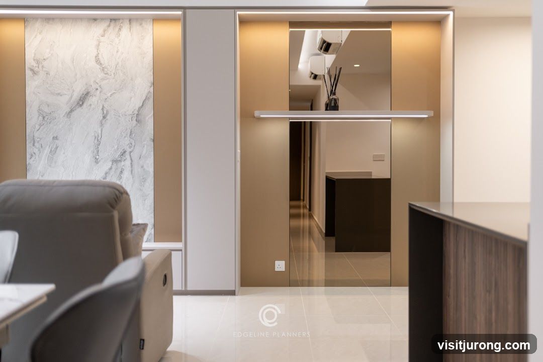 Modern Interior Design with Marble Accent Wall