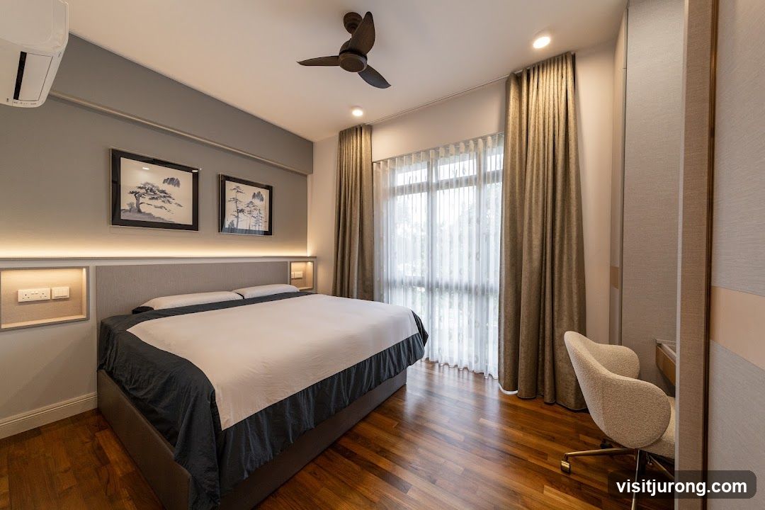 Modern Bedroom with Desk