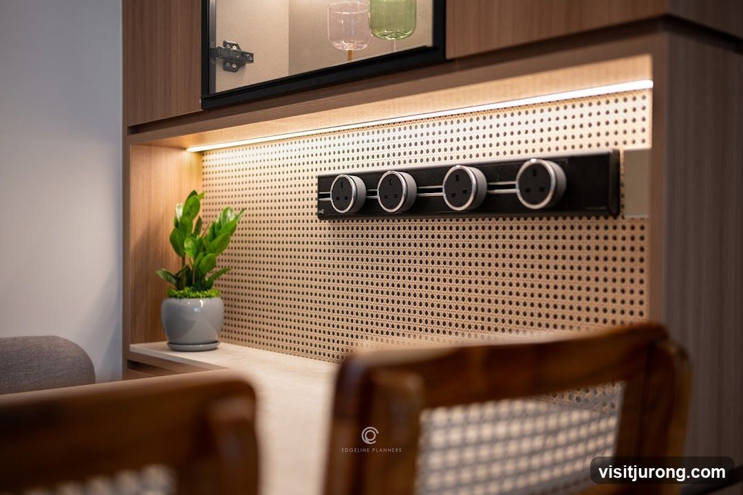Modern Workspace with Integrated Power Outlets