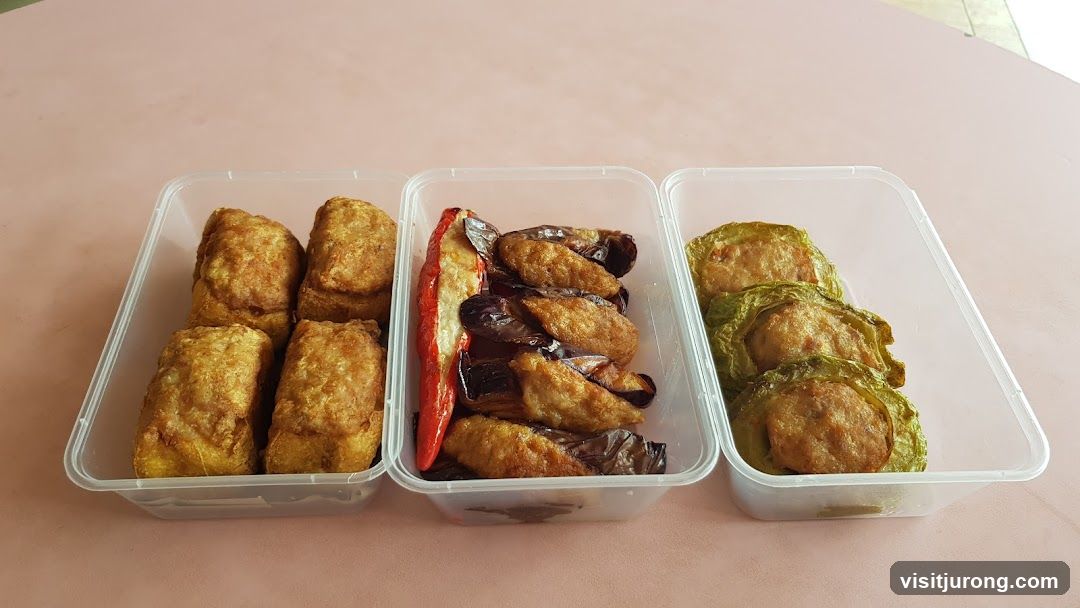 Three containers of food