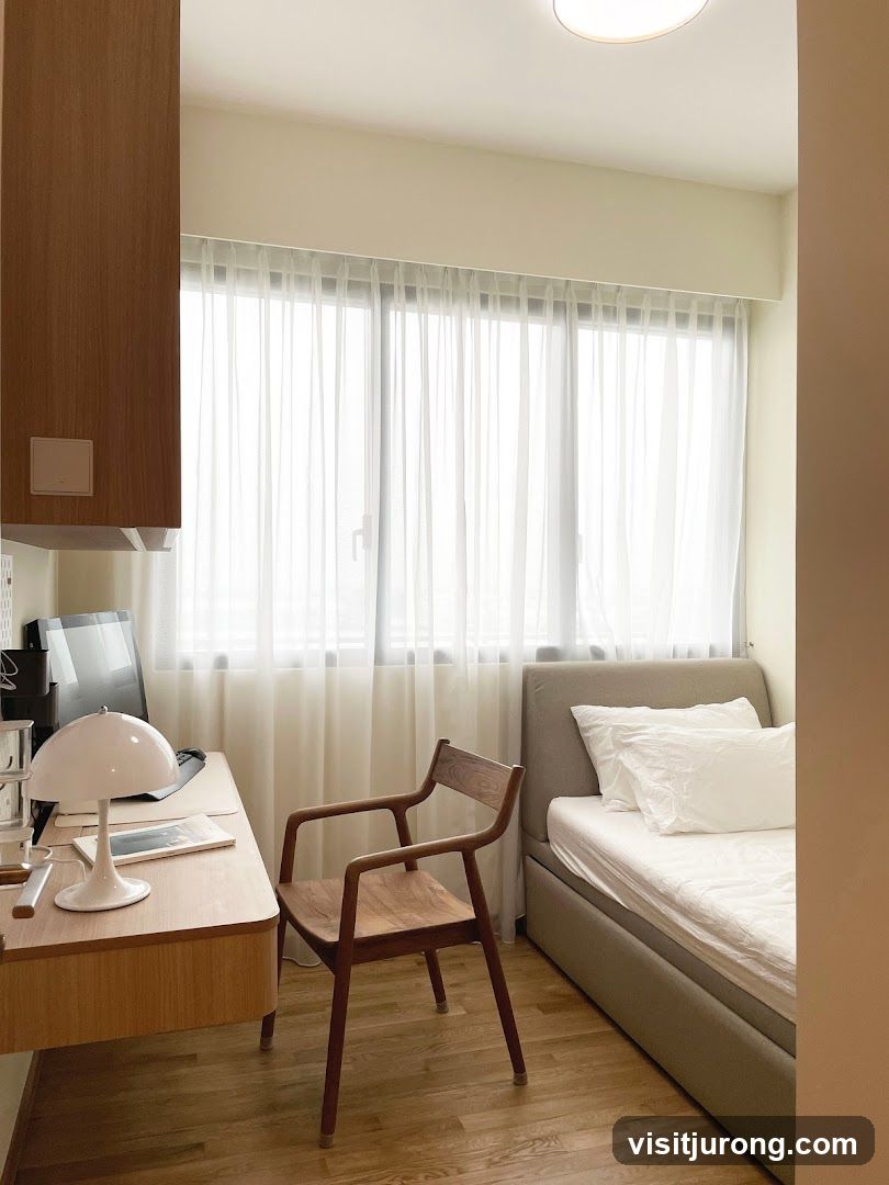 Bedroom with Desk and Bed