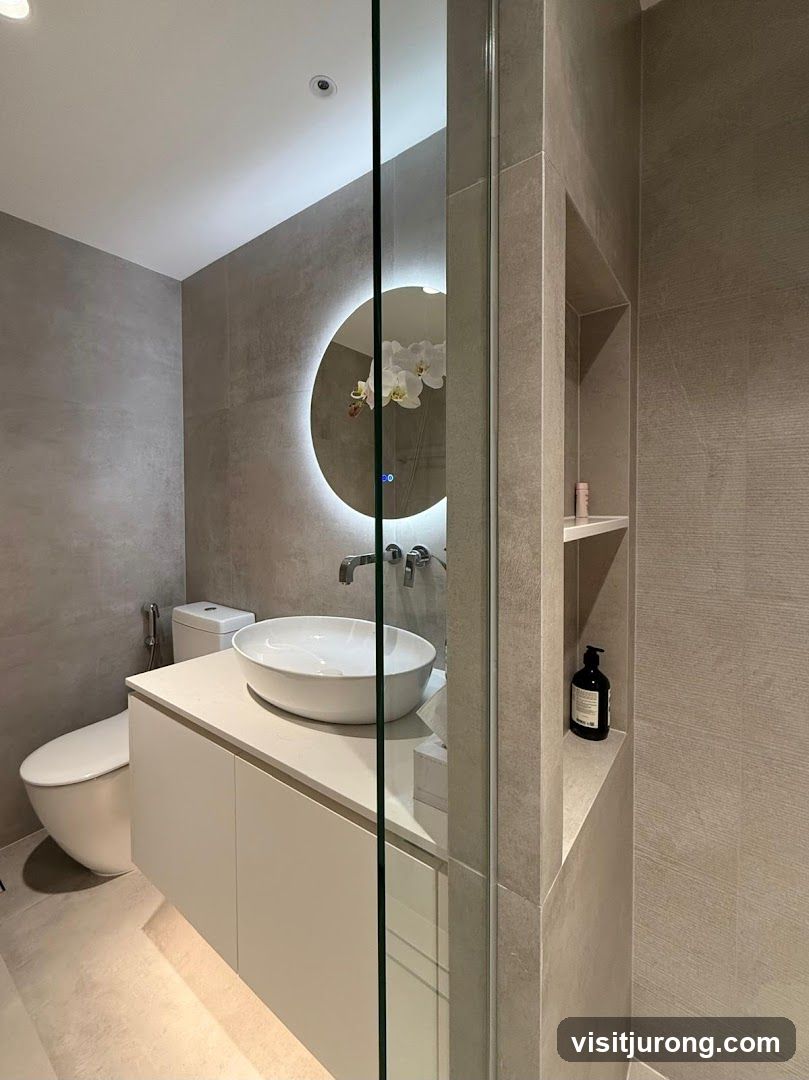 Modern Bathroom Vanity with Sink and Toilet