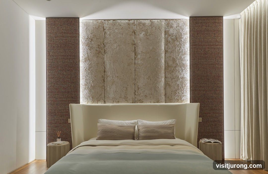Luxurious Bedroom with Textured Headboard
