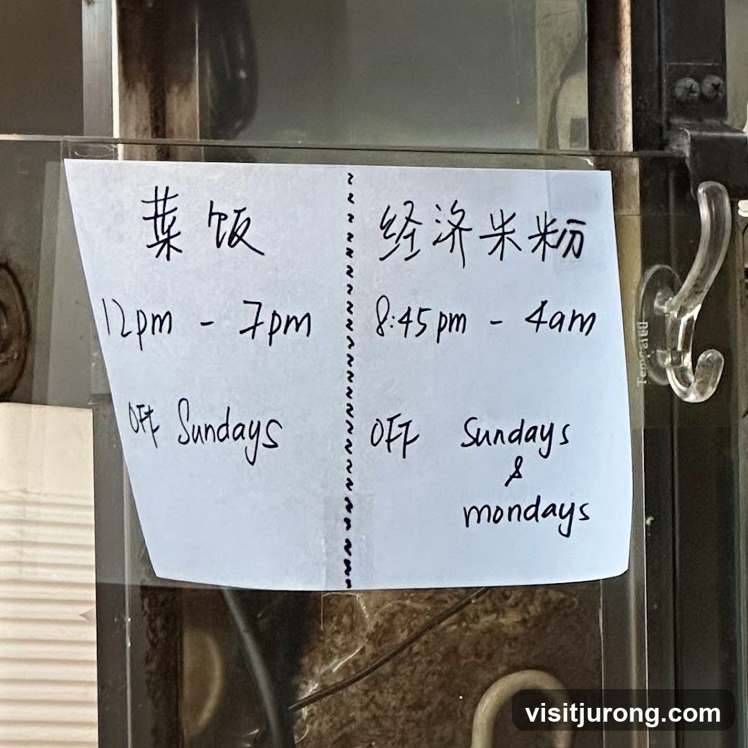 Handwritten Sign with Business Hours