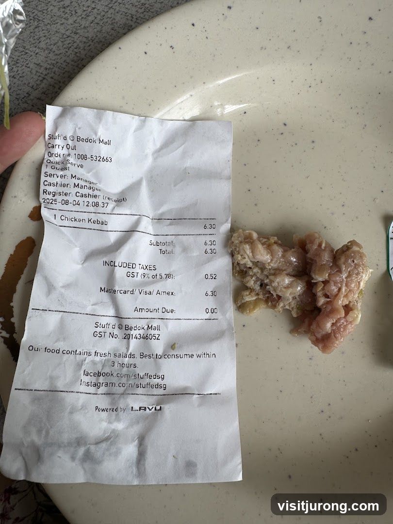 Receipt and food