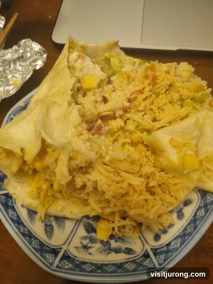 Burrito with Rice and Corn