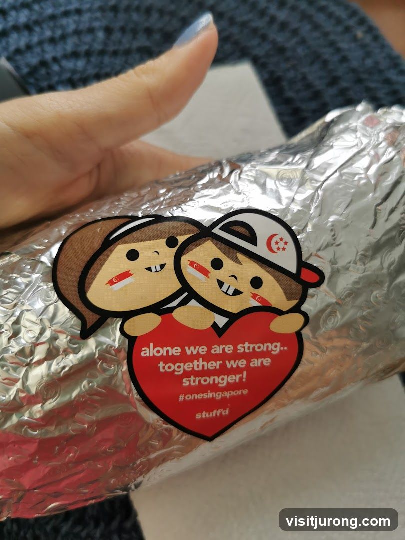 Food item with sticker