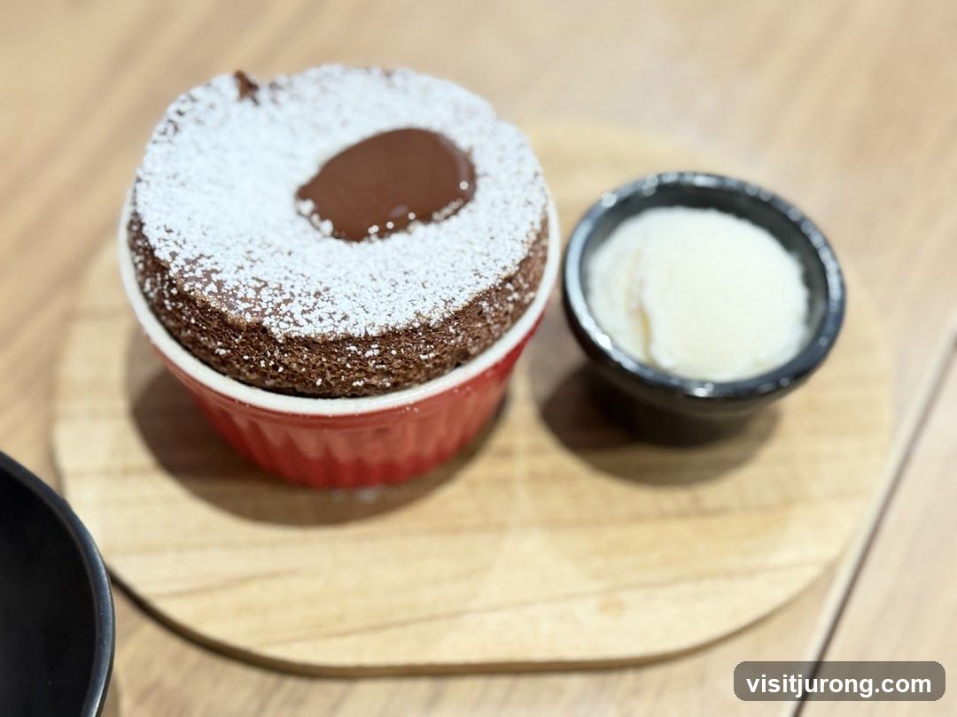 Chocolate Soufflé with Ice Cream