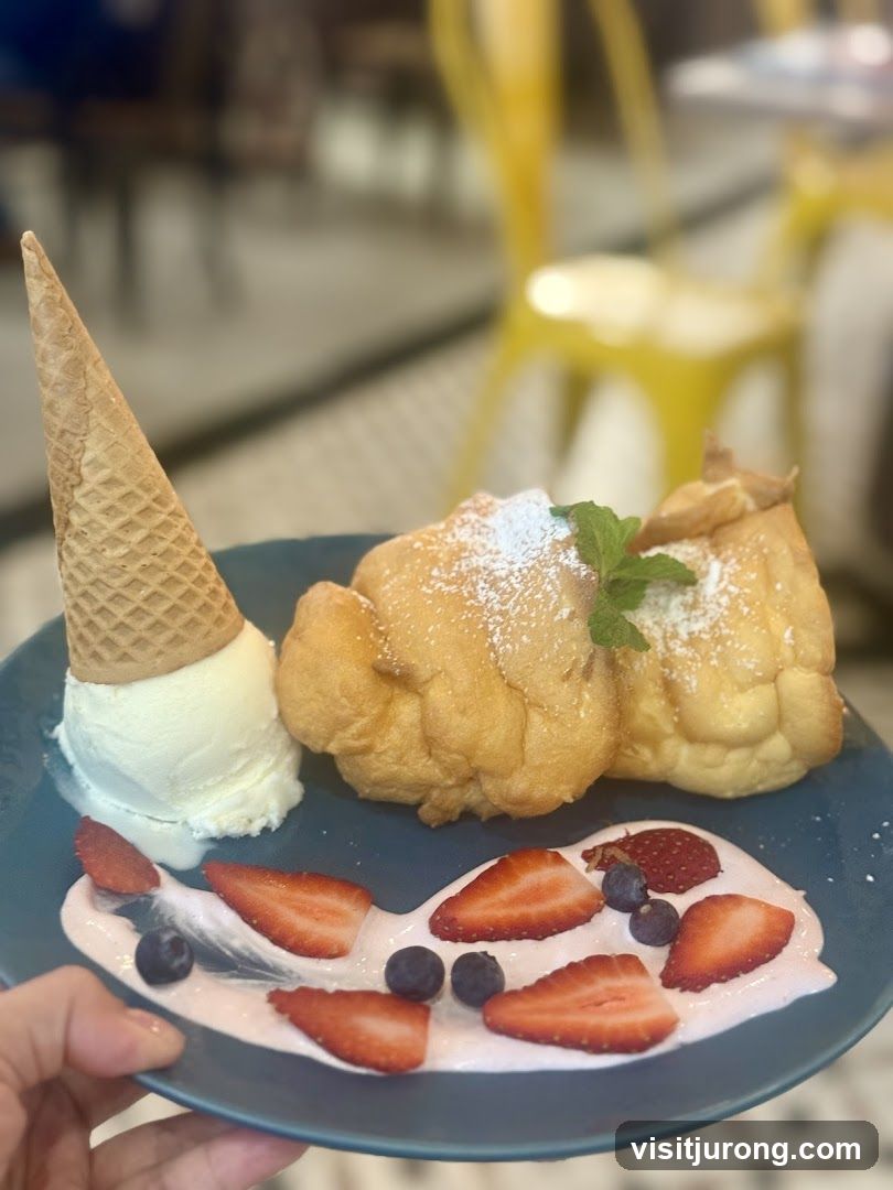 Dessert Plate with Ice Cream and Pastries